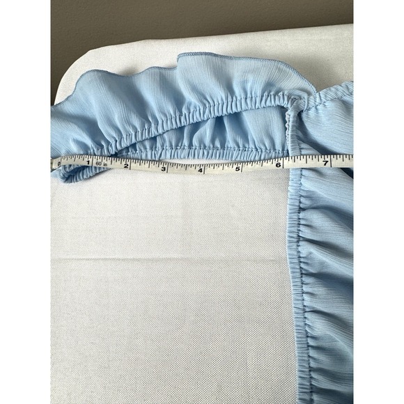 Milkmaid Dress Medium Light Blue Ruffle Peasant Cottagecore Fairy Whimsy Spring - Picture 5 of 9